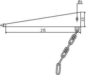 Säulenzwinge Einzelteil:Keil für Säulenzwingelackiert, mit Kette - Art.Nr. 101951K