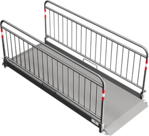 Grabenbrücke aus Aluminium mit Sicherheitsgeländer Breite: 1,00 m Länge: ca. 2,80 m - Art.Nr. 20282-S
