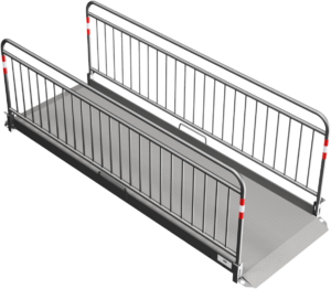 Grabenbrücke aus Aluminium mit Sicherheitsgeländer Breite: 1,00 m Länge: ca. 3,30 m - Art.Nr. 20283-S