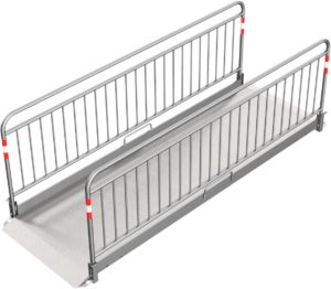 Grabenbrücke aus Aluminium mit Sicherheitsgeländer Breite: 1,00 m Länge: ca. 3,30 m - Art.Nr. 20283-S – Bild 3