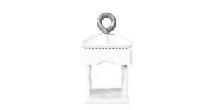 Schilderklemme Kunststoff, weiß ohne Ösen / Haken für 40 x 40 mm / Ø 42 mm Schaftrohr - Art.Nr. 31313W – Bild 2