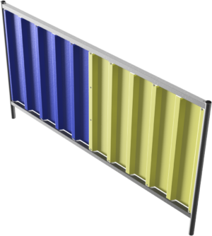 Mobilzaun Trapez Blechbeschichtung: blau / gelb Höhe: 1,2 m - Art.Nr. 3B1222BG – Bild 3