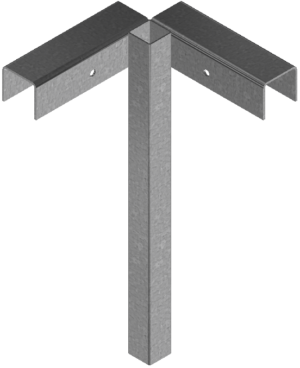 Einfacher Eck-Holzbauzaunständer mit passendem Eckoberteil Eckoberteilverzinkt, 490 mm - Art.Nr. 3B160-E1 – Bild 3