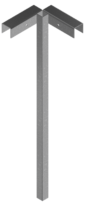 Einfacher Eck-Holzbauzaunständer mit passendem Eckoberteil Eckoberteilverzinkt, 1000 mm - Art.Nr. 3B160-E2 – Bild 3