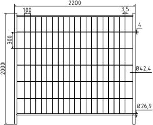 Mobilzaun "Profi" Ausgleichselement ohne Haken und Ösen Breite: 2,20 m, Höhe: 2,00 m - Art.Nr. 3B2023 – Bild 4