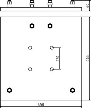 Adapterplatte für Gitterrohrmast - Art.Nr. 3F120-2