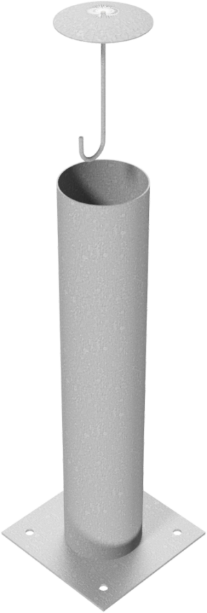 Absperrpoller Stahlrohr Ø 193 x 3,6 mm ortsfest für Dübelbefestigung feuerverzinkt Gesamtlänge: 1000 mm mit Stahlkappe mit Betonanker - Art.Nr. 40193A