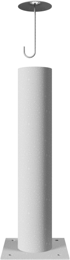 Absperrpoller Stahlrohr Ø 193 x 3,6 mm ortsfest für Dübelbefestigung feuerverzinkt Gesamtlänge: 1000 mm mit Stahlkappe mit Betonanker - Art.Nr. 40193A – Bild 2