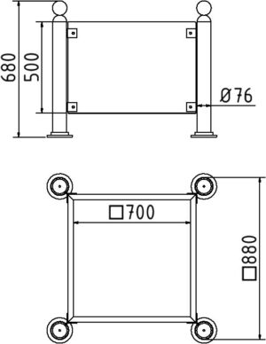Pflanzbehälter Rundrohre Ø 76 mm senkrecht - Art.Nr. 4025_70PB – Bild 2