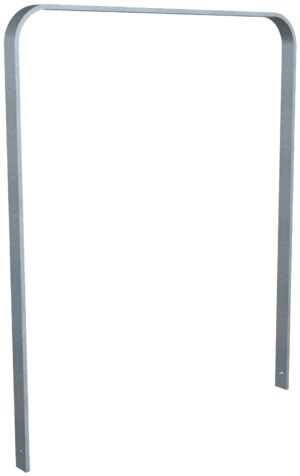 Anlehnbügel aus Flachstahl 50 x 12 mm in gebogener Ausführung ohne Querholm Gesamtbreite: 1000 mm feuerverzinkt - Art.Nr. 4050_100