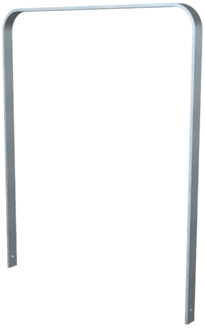 Anlehnbügel aus Flachstahl 50 x 12 mm in gebogener Ausführung ohne Querholm Gesamtbreite: 1000 mm feuerverzinkt - Art.Nr. 4050_100 – Bild 3