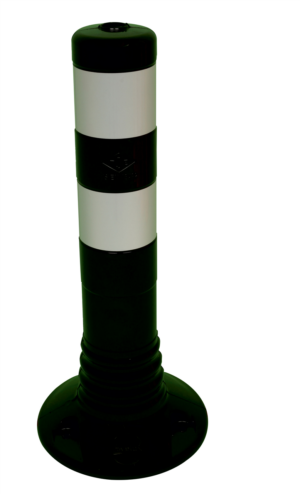 Flexipfosten schwarz / weiß Ø 80 mm Höhe 450 mmØ 80 mm, PUR,2 reflektierende Streifen,inkl. 3 Schrauben und Dübel - Art.Nr. 412284BS