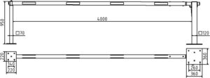 Handschranke mit Gasdruckfeder und festem Auflagepfosten lichte Weite: 4000 mm für Vorhangschloss - Art.Nr. 415_40VPB – Bild 4