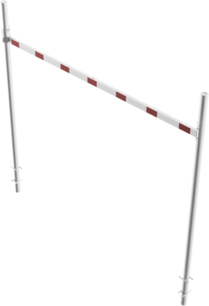 Höhenbegrenzer mit 2 Standpfosten Querrohrlänge: 4000 mm zum Einbetonieren ohne Barriere aus Alurohr - Art.Nr. 417_402B – Bild 3