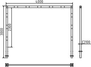 Höhenbegrenzer feststehend feststehend, 100 x 100 mm, zum Einbetonieren Gesamtbreite: 4000 mm Durchfahrtshöhe: ca. 2300 mm - Art.Nr. 417_42B – Bild 4
