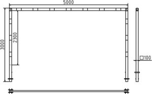 Höhenbegrenzer feststehend feststehend, 100 x 100 mm, zum Einbetonieren Gesamtbreite: 5000 mm Durchfahrtshöhe: ca. 2300 mm - Art.Nr. 417_52B – Bild 4