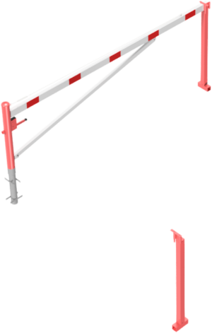 Drehschranke mit Auflagepfosten und Seilzugverstärkung - Art.Nr. 4213_35ZB