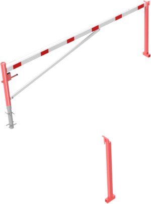 Drehschranke mit Auflagepfosten und Seilzugverstärkung - Art.Nr. 4213_40FB