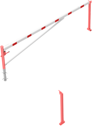 Drehschranke mit Auflagepfosten und Seilzugverstärkung - Art.Nr. 4213_45ZB