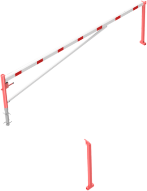 Drehschranke mit Auflagepfosten und Seilzugverstärkung - Art.Nr. 4213_50FB