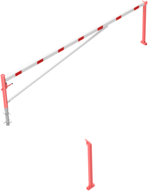 Drehschranke mit Auflagepfosten und Seilzugverstärkung - Art.Nr. 4213_50VB