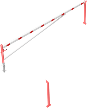 Drehschranke mit Auflagepfosten und Seilzugverstärkung - Art.Nr. 4213_55VB