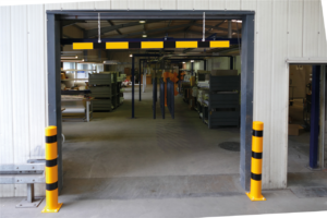 Barriere Aluminiumprofil gelb beschichtet / schwarz beklebt - Art.Nr. 4217_60BG