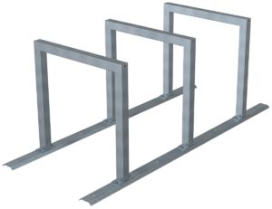 Fahrradanlehnbügel Reihenanlage Stahlrohr 60 x 60 mm 3 Einstellplätze - Art.Nr. 424_30 – Bild 3