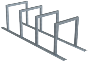 Fahrradanlehnbügel Reihenanlage Stahlrohr 60 x 60 mm - Art.Nr. 424_40 – Bild 2