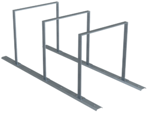 Fahrradanlehnbügel Reihenanlage Stahlrohr 50 x 12 mm 3 Einstellplätze - Art.Nr. 425_30