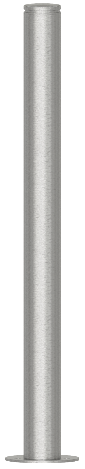 Edelstahlpfosten Ø 76 mm mit Ziernut ortsfest, für Dübelbefestigungmit Bodenplatte Ø 150 x 5 mm ohne Verschluss ohne Öse - Art.Nr. 4272P – Bild 2