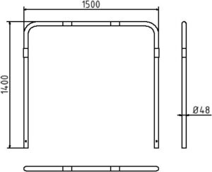 Rohrbügel aus Stahlrohr Ø 48 x 2,5 mm ohne Querholm zum Einbetonieren - Art.Nr. 448_15B – Bild 4