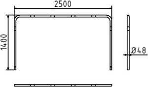 Rohrbügel aus Stahlrohr Ø 48 x 2,5 mm ohne Querholm zum Einbetonieren - Art.Nr. 448_25B – Bild 4