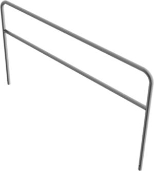 Rohrbügel aus Stahlrohr Ø 48 x 2,5 mm mit Querholm zum Einbetonieren - Art.Nr. 448_35 – Bild 3