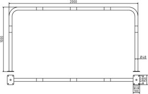 Rohrbügel aus Stahlrohr Ø 48 x 2,5 mm ohne Querholm für Dübelbefestigung - Art.Nr. 448_54B – Bild 4