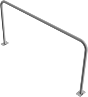 Rohrbügel aus Stahlrohr Ø 48 x 2,5 mm ohne Querholm für Dübelbefestigung - Art.Nr. 448_54 – Bild 3