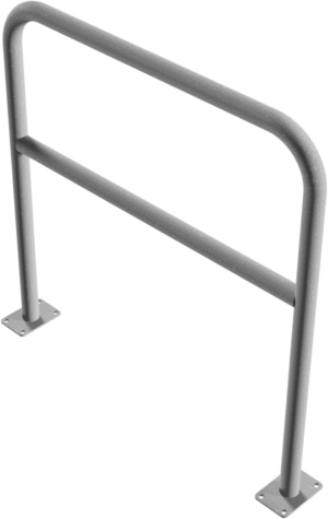 Rohrbügel aus Stahlrohr Ø 48 x 2,5 mm mit Querholm für Dübelbefestigung - Art.Nr. 448_62 – Bild 3
