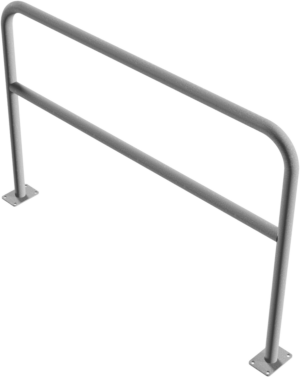 Rohrbügel aus Stahlrohr Ø 48 x 2,5 mm mit Querholm für Dübelbefestigung Gesamtbreite 1500 mm Gesamthöhe 1000 mm feuerverzinkt - Art.Nr. 448_63 – Bild 3