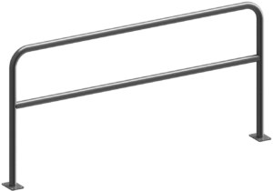 Rohrbügel aus Stahlrohr Ø 48 x 2,5 mm mit Querholm für Dübelbefestigung - Art.Nr. 448_64