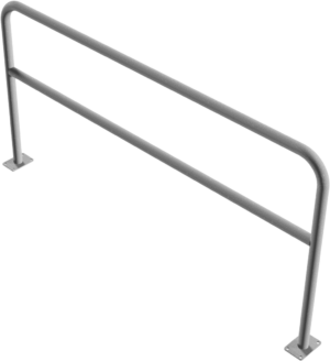 Rohrbügel aus Stahlrohr Ø 48 x 2,5 mm mit Querholm für Dübelbefestigung - Art.Nr. 448_64 – Bild 3