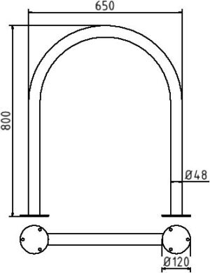 Edelstahlbügel Ø 48 mm für Dübelbefestigung - Art.Nr. 449_65P – Bild 4