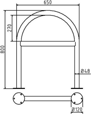 Edelstahlbügel Ø 48 mm für Dübelbefestigung - Art.Nr. 449_66P – Bild 4