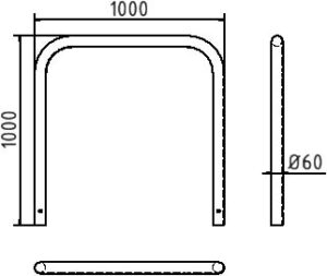 Rohrbügel aus Stahlrohr Ø 60 x 2,5 mm ohne Querholm zum Einbetonieren - Art.Nr. 465_06 – Bild 4