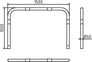 Rohrbügel aus Stahlrohr Ø 60 x 2,5 mm ohne Querholm zum Einbetonieren - Art.Nr. 465_07B – Bild 4