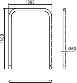 Rohrbügel aus Stahlrohr Ø 60 x 2,5 mm ohne Querholm zum Einbetonieren - Art.Nr. 465_10 – Bild 4