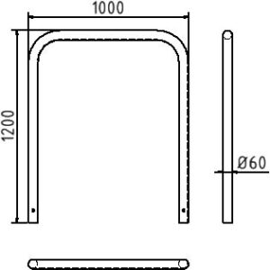 Rohrbügel aus Stahlrohr Ø 60 x 2,5 mm ohne Querholm zum Einbetonieren - Art.Nr. 465_12 – Bild 4