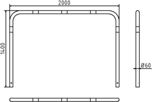 Rohrbügel aus Stahlrohr Ø 60 x 2,5 mm ohne Querholm zum Einbetonieren - Art.Nr. 465_20B – Bild 4