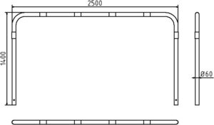 Rohrbügel aus Stahlrohr Ø 60 x 2,5 mm ohne Querholm zum Einbetonieren - Art.Nr. 465_25B – Bild 4