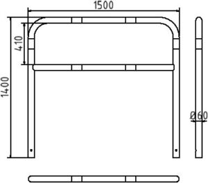 Rohrbügel aus Stahlrohr Ø 60 x 2,5 mm mit Querholm zum Einbetonieren - Art.Nr. 465_33B – Bild 4