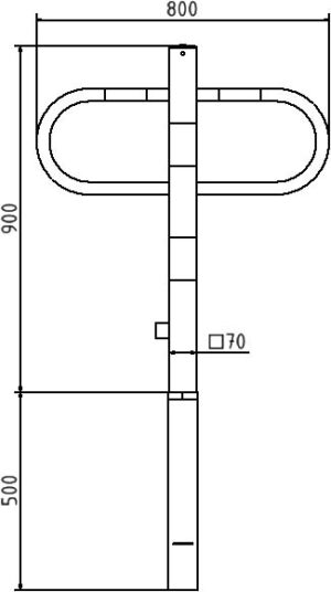 Durchgangs- und Parkplatzsperre herausnehmbar mit Dreikantverschluss - Art.Nr. 471F – Bild 4